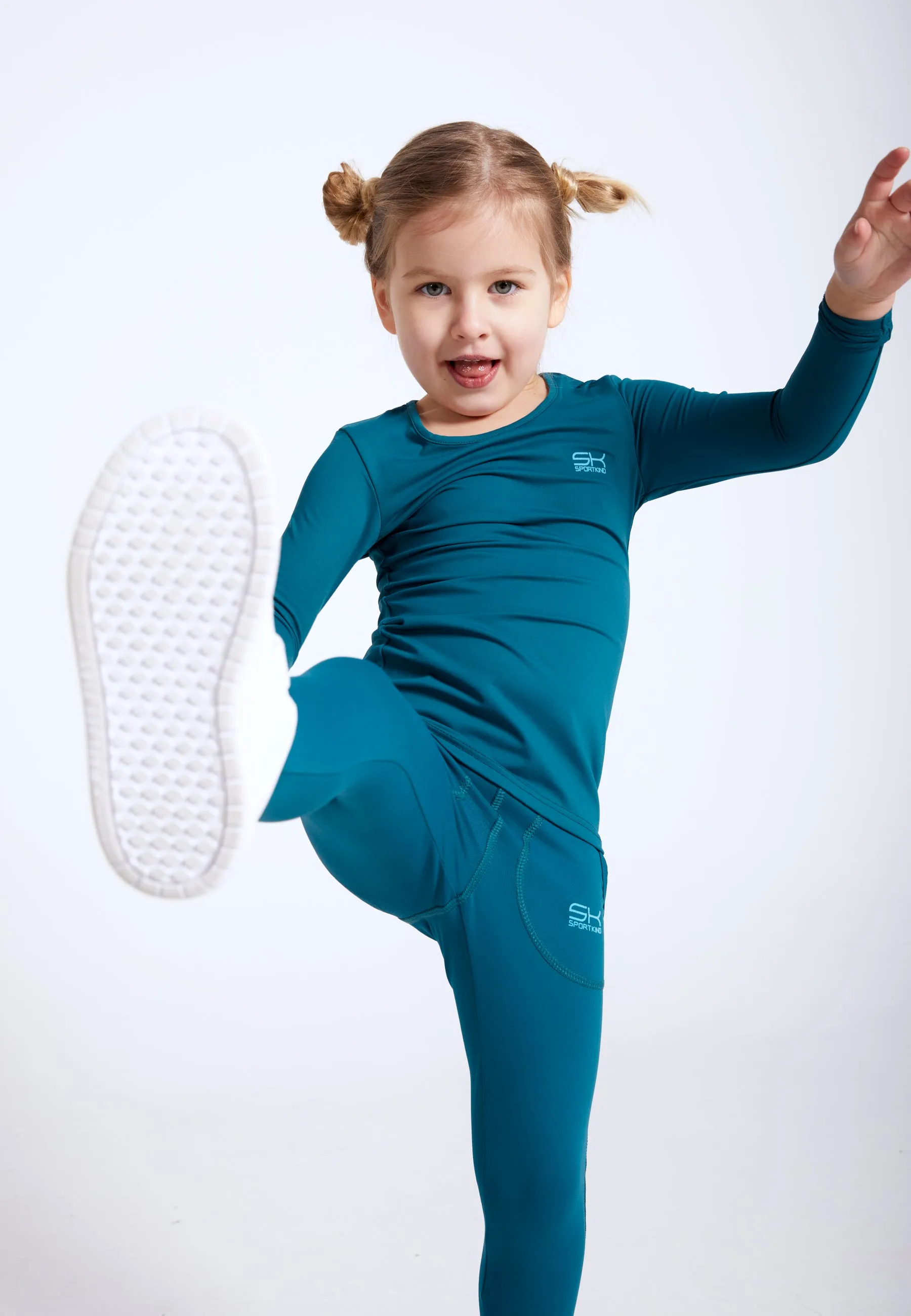 Long Tennis Leggings with pockets, dark teal