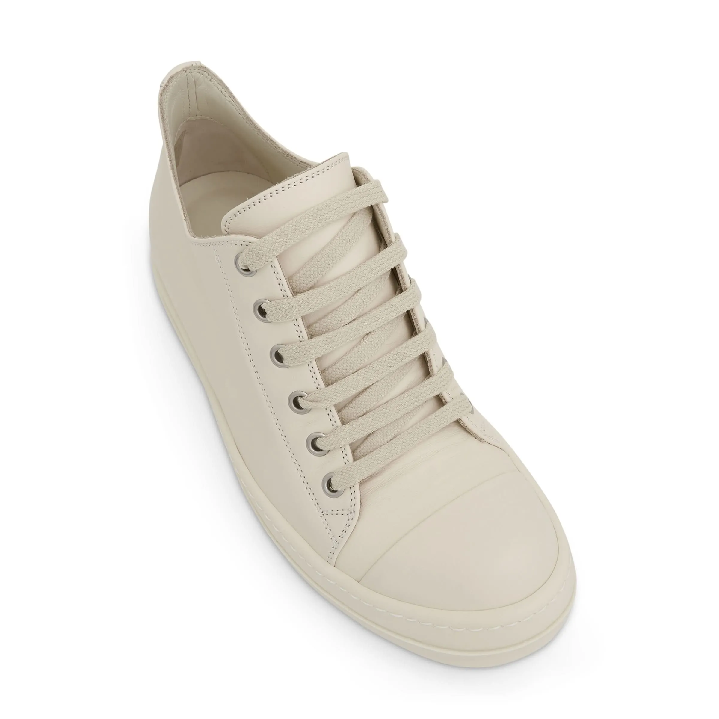 Low Leather Sneakers in Milk