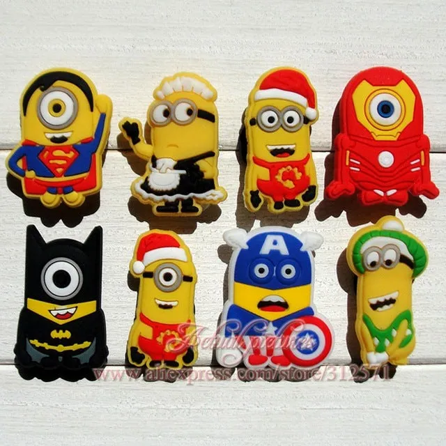 Mix Models 8pcs/lot Mickey Super hero Avengers South Park  shoe charms shoe accessories shoe decoration for croc jibz kids gift