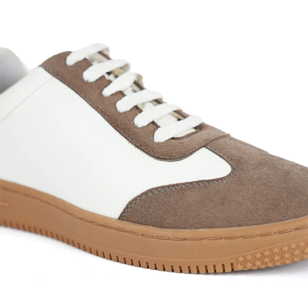 Monkstory Vintage Street Sneakers - White/Greyish Brown