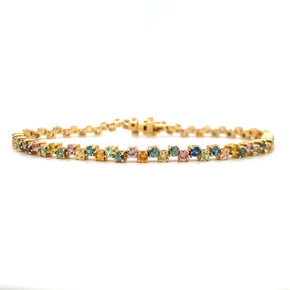 Montana Sapphire Tennis Bracelet - "Rainbow Stepping Stones"