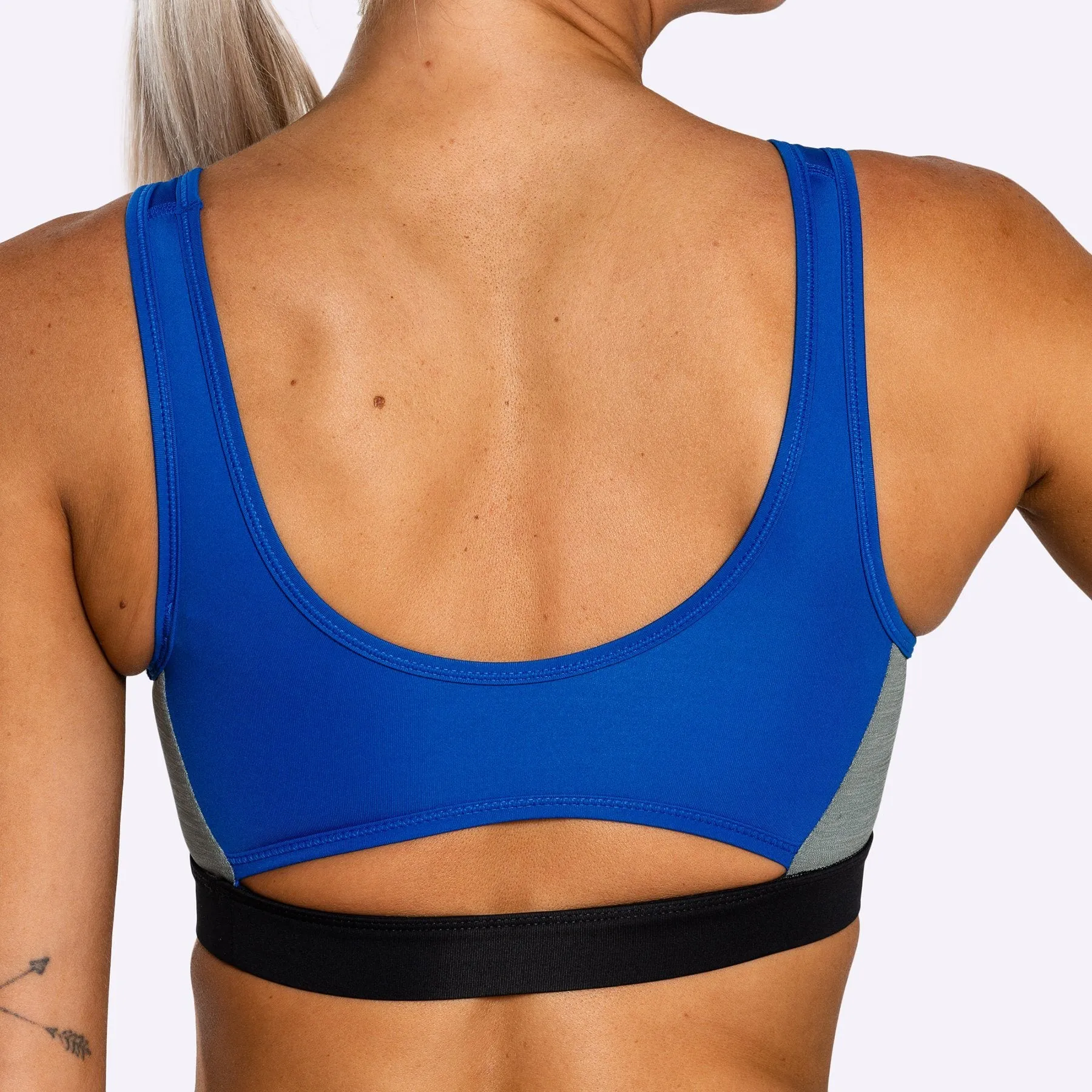 Nike - Swoosh Icon Clash Women's Medium-Support Sports Bra - GAME ROYAL/BLACK/SMOKE GREY/LIMELIGHT