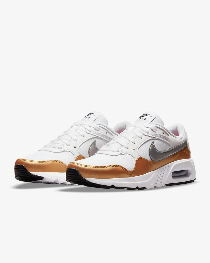 NIKE WOMENS AIR MAX SC - White/Metallic Gold/Black/Metallic Silver