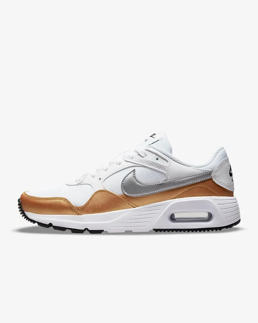 NIKE WOMENS AIR MAX SC - White/Metallic Gold/Black/Metallic Silver