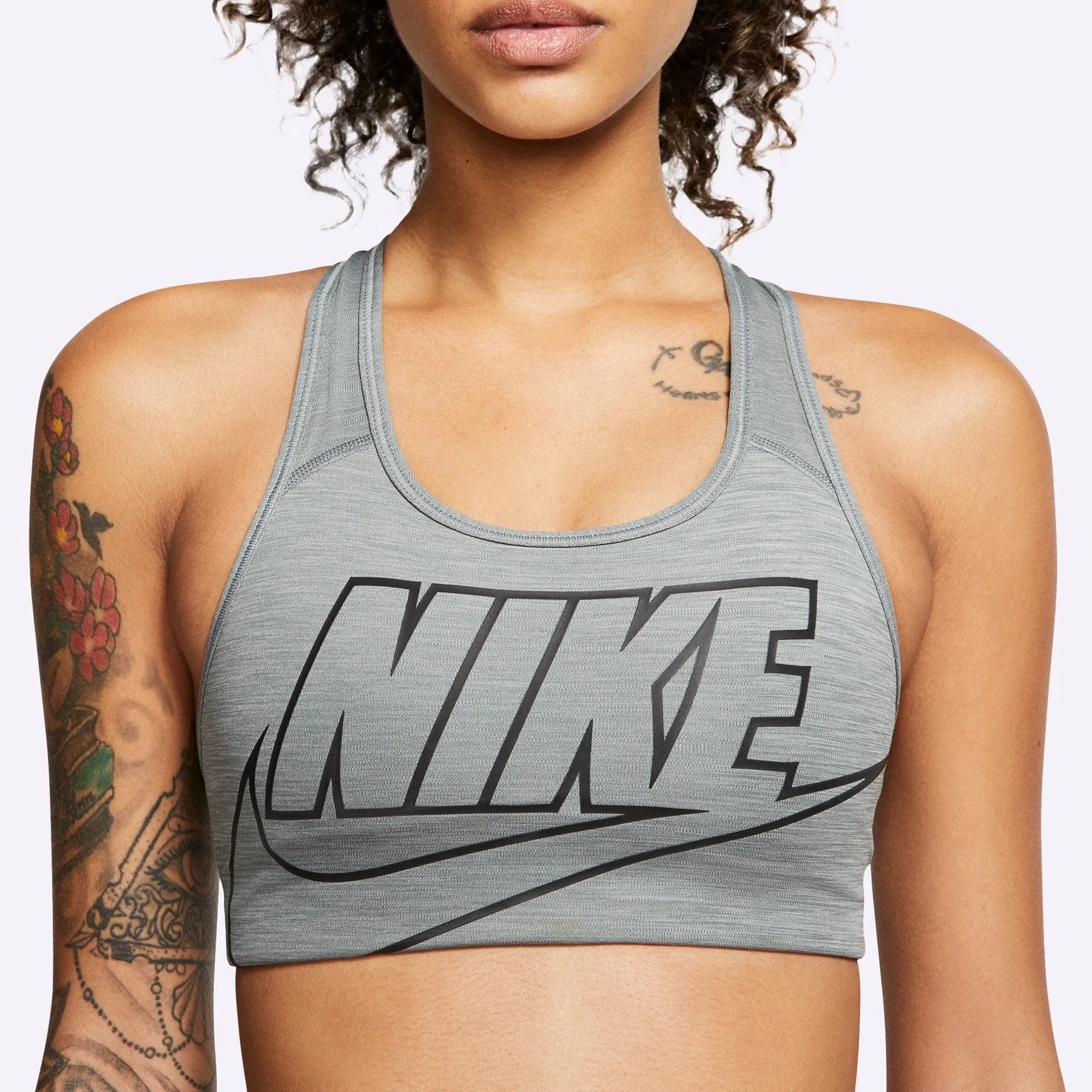 Nike - Women's Medium-Support Sports Bra - SMOKE GREY/PURE/BLACK