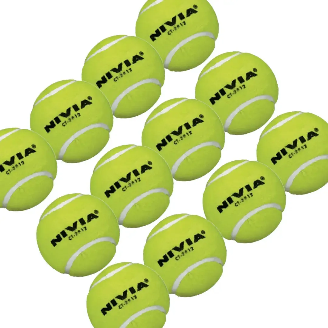 Nivia Heavy Tennis Cricket Ball Yellow Pack of 12