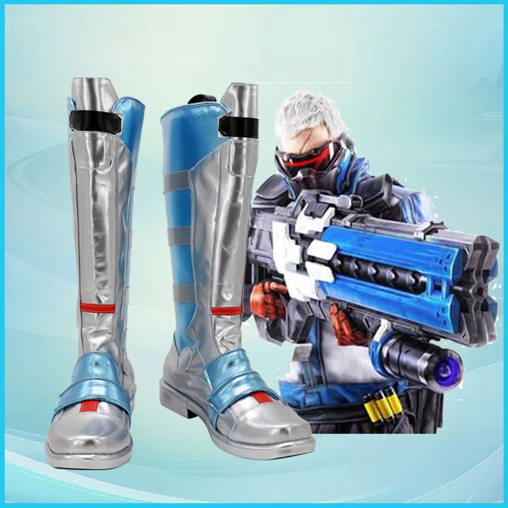 OW SOLDIER:76 Jack Morrison Cosplay Shoes Boots Halloween Costumes Accessory Custom Made