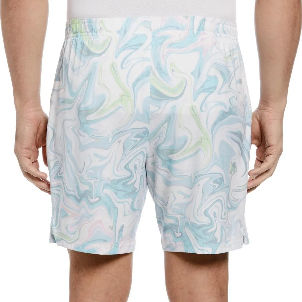 Penguin Men's 7" Marble Print Short - Bright White/Mix