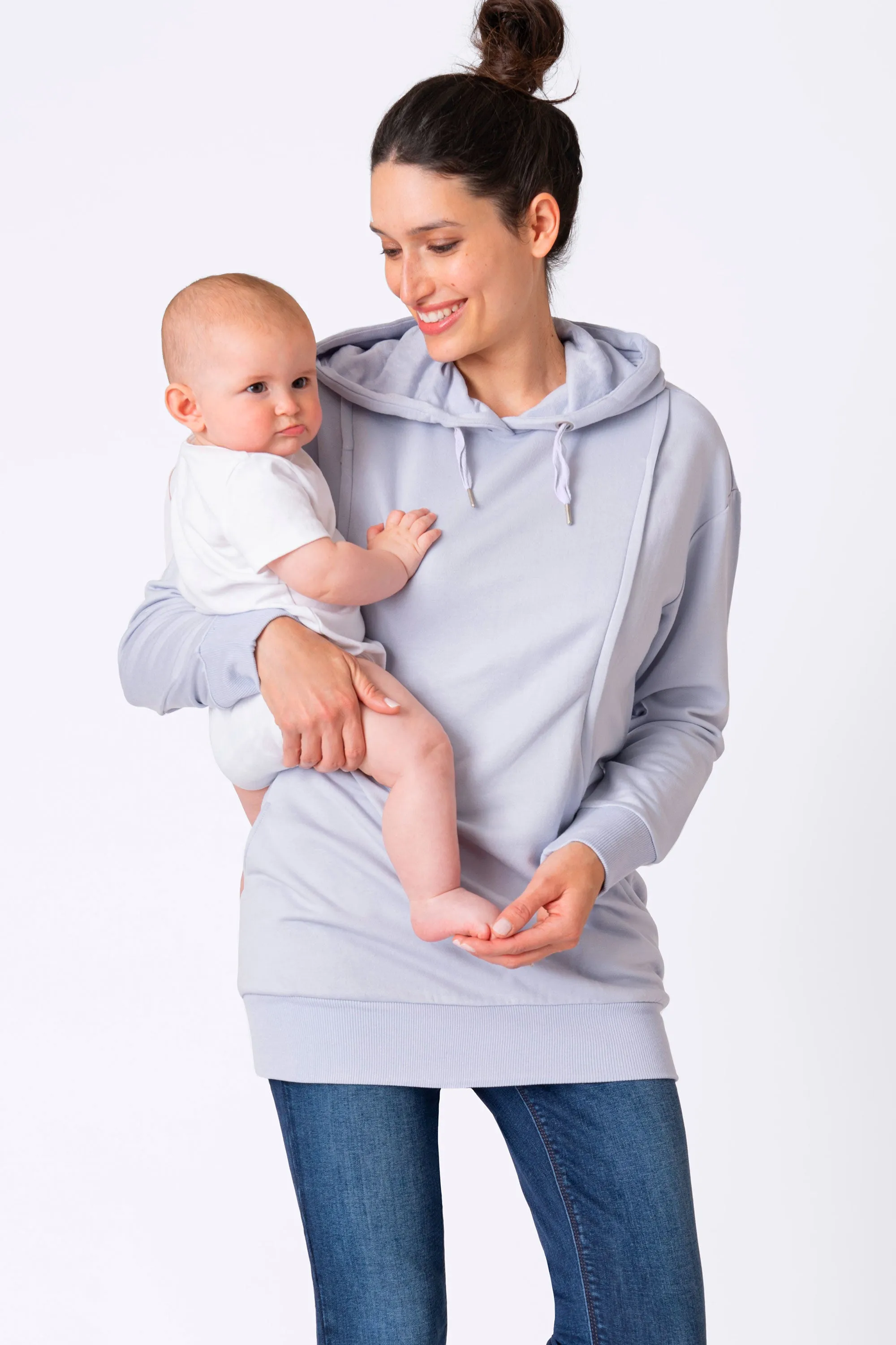 Pernella Powder Blue Maternity & Nursing Hoodie by Seraphine