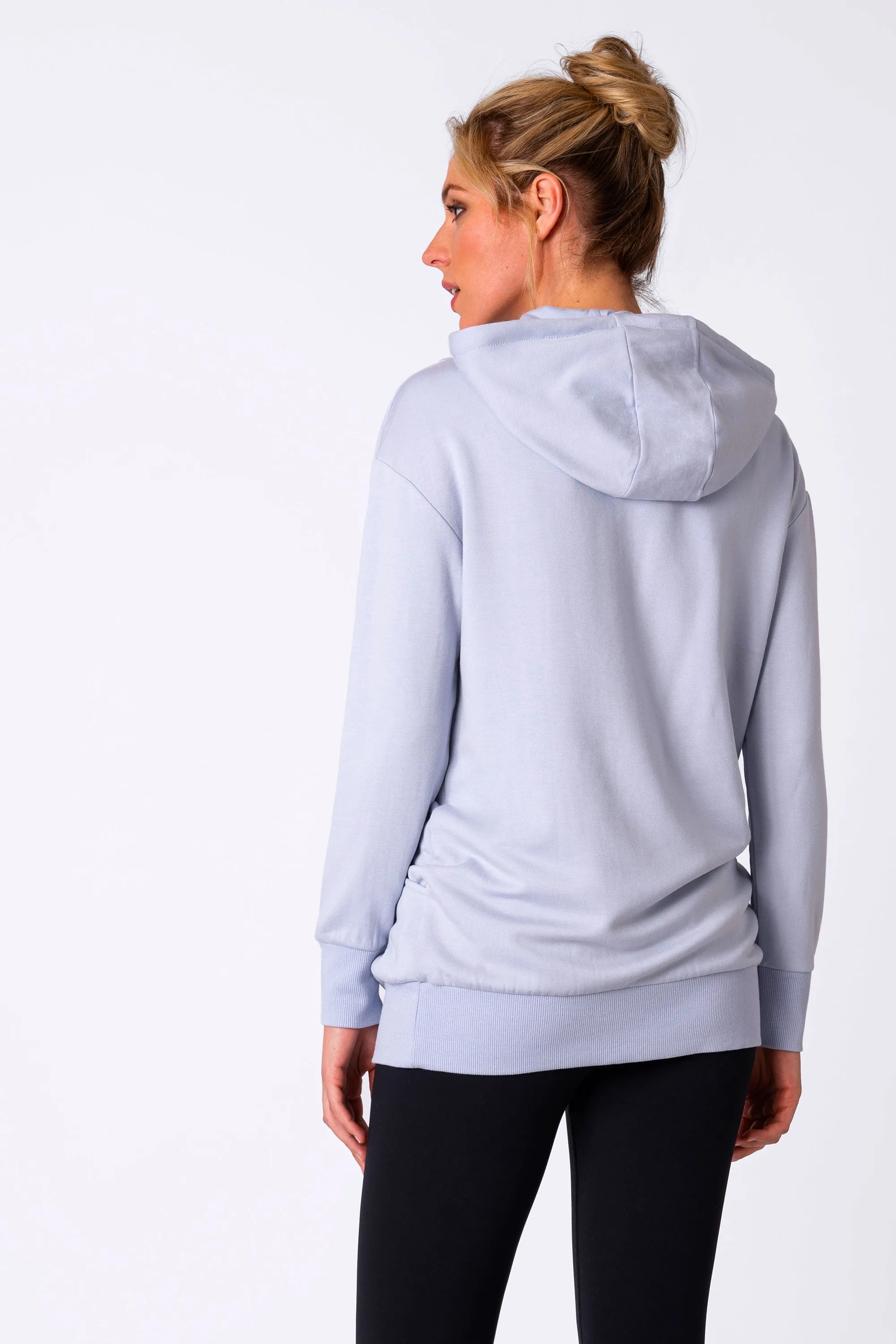 Pernella Powder Blue Maternity & Nursing Hoodie by Seraphine