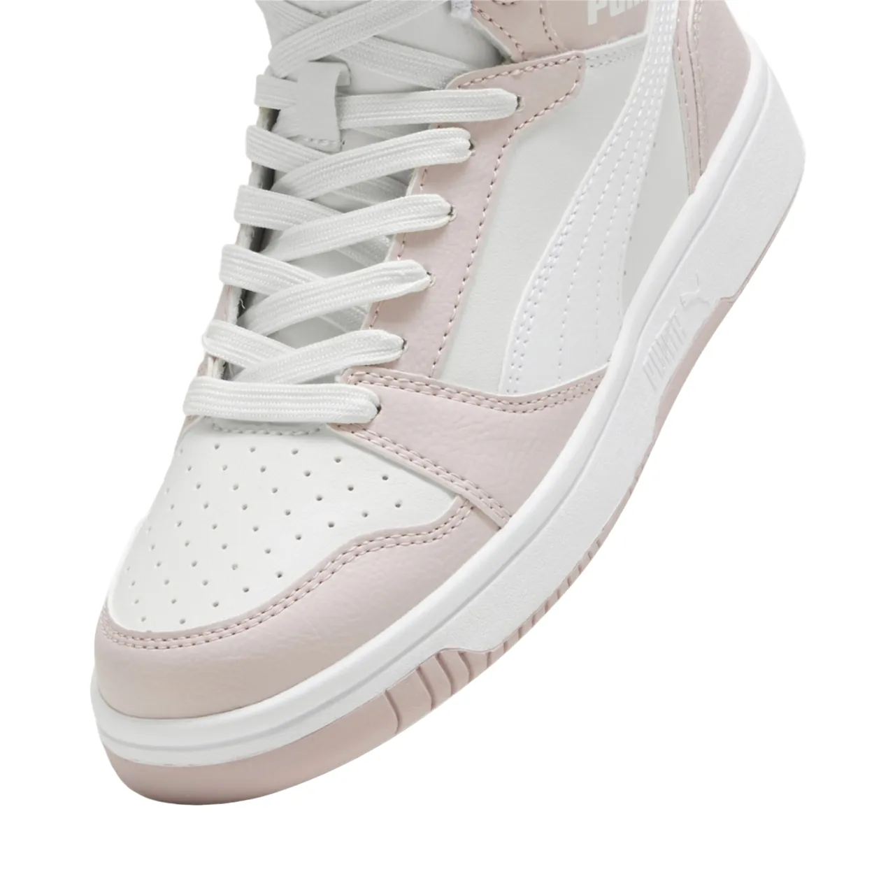 Puma scarpa sneakers alta da ragazza Rebound V6 393831-20 malva-bianco