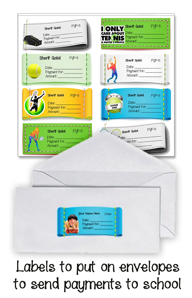 ""Tennis" School labels packs