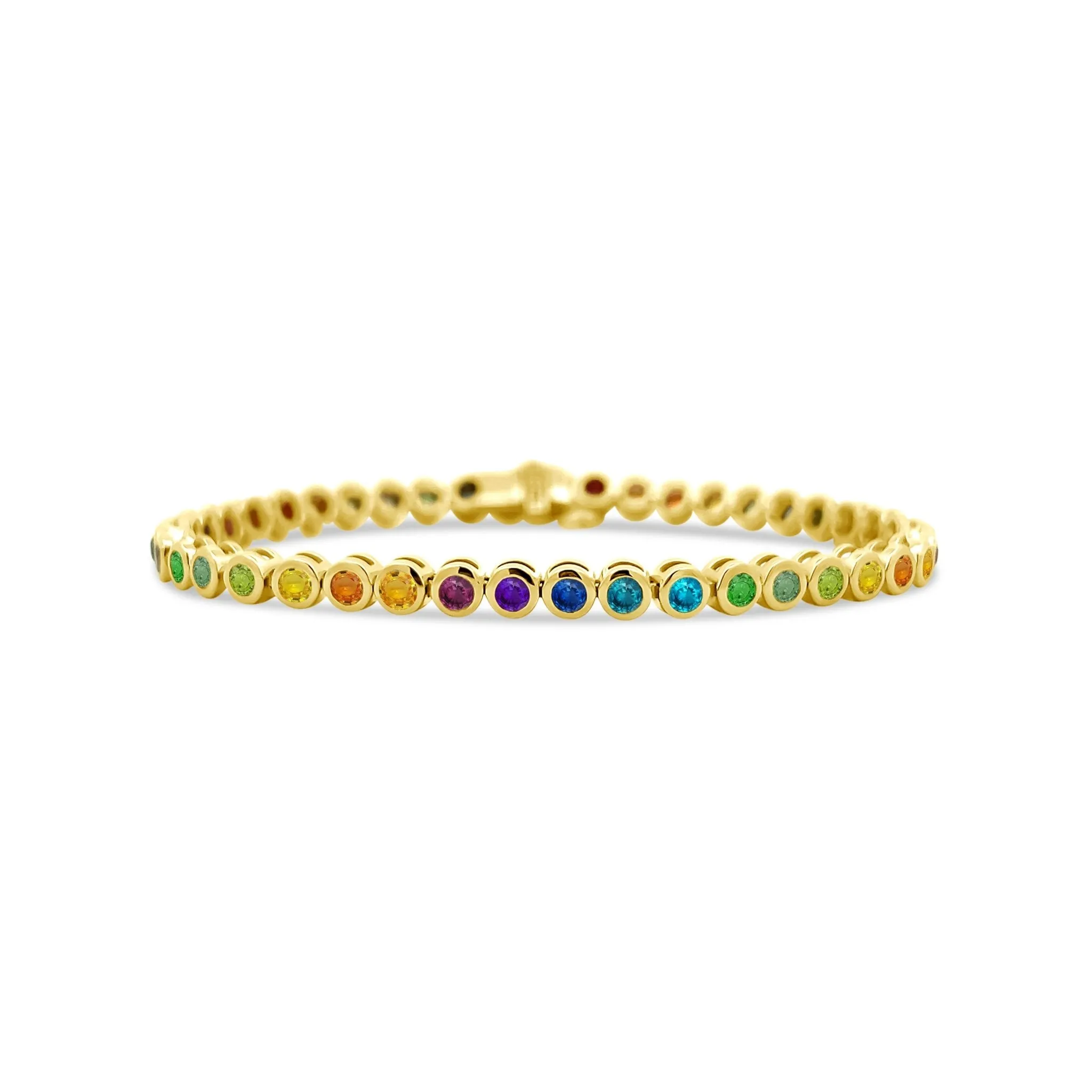 Rainbow Bezel Set Tennis Bracelet