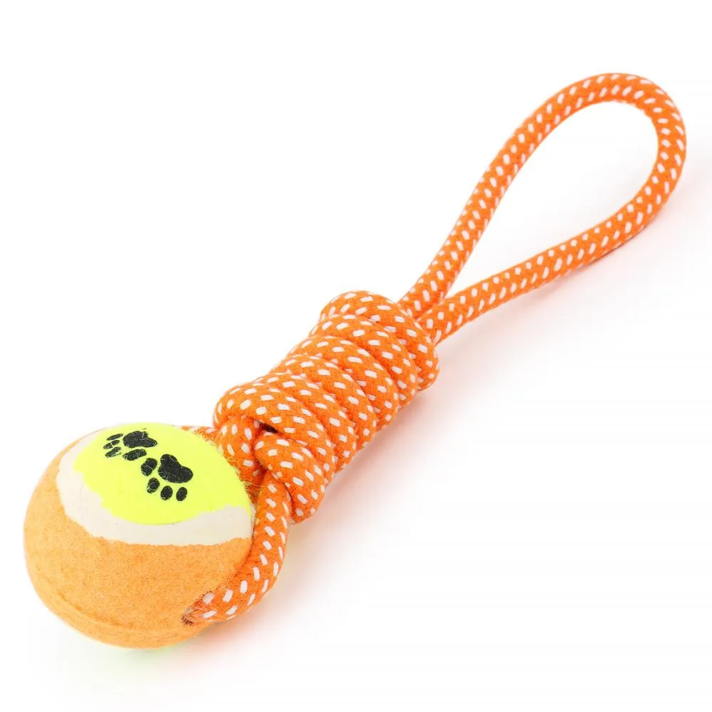 Rope Toy For Dog - with Tennis Ball 30cm