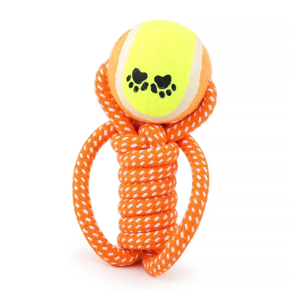 Rope Toy For Dog - with Tennis Ball 30cm