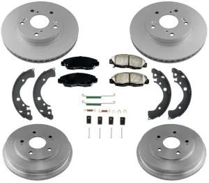 Rotor Drums Brake Pads Shoes Spring Kit for Honda Civic Manual Transmission 2015