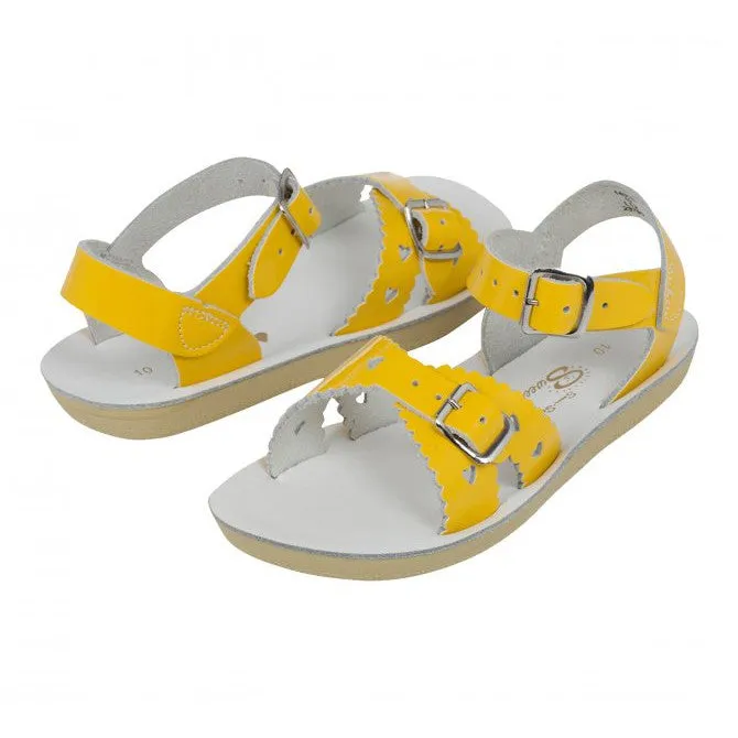 Salt-Water Sweetheart Childrens Shiny Yellow Leather Sandals