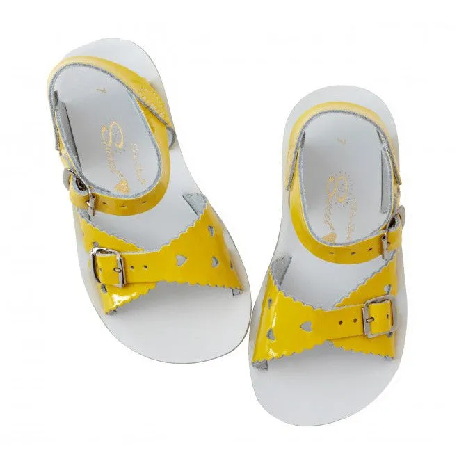 Salt-Water Sweetheart Childrens Shiny Yellow Leather Sandals