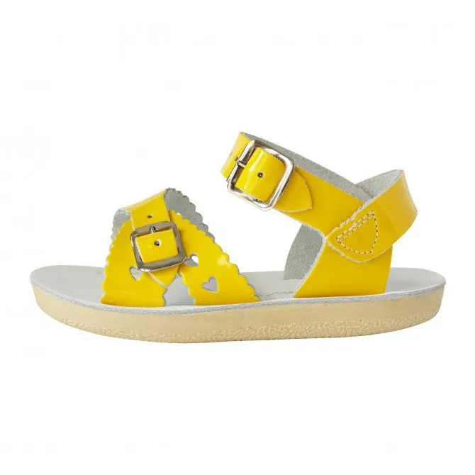 Salt-Water Sweetheart Childrens Shiny Yellow Leather Sandals