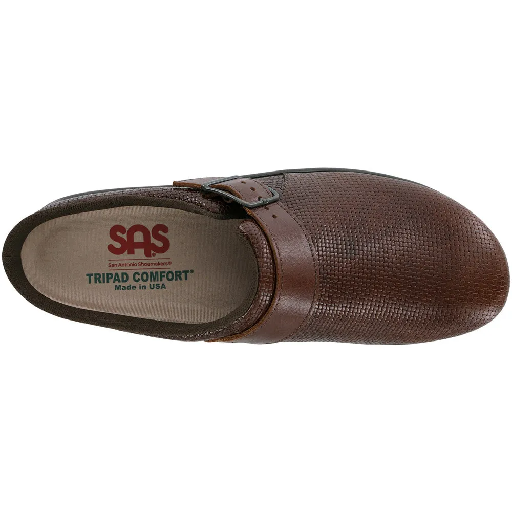 SAS Clog Woven Brown Leather (Women's)