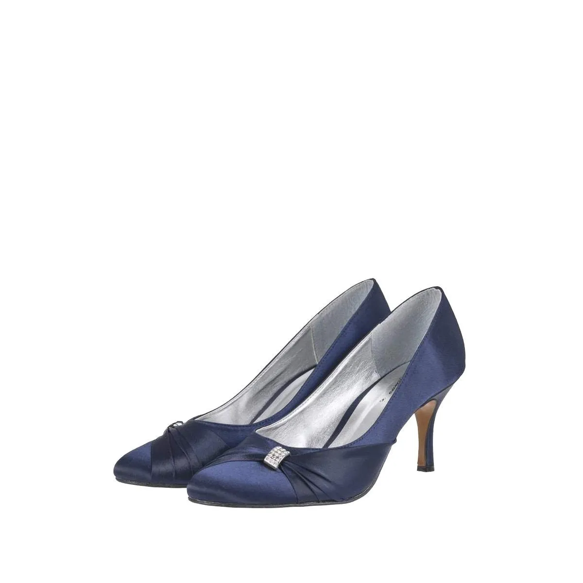 SASHA Pointed Toe Medium Heel Court Shoe With Diamante Trim