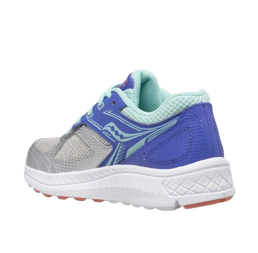 Saucony Big Kid's GIRLS Cohesion 14 Sneakers - Light Silver/Periwinkle/Turquoise