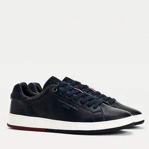 Scarpe Uomo TOMMY HILFIGER Sneakers linea Retro Tennis in Pelle colore Blu