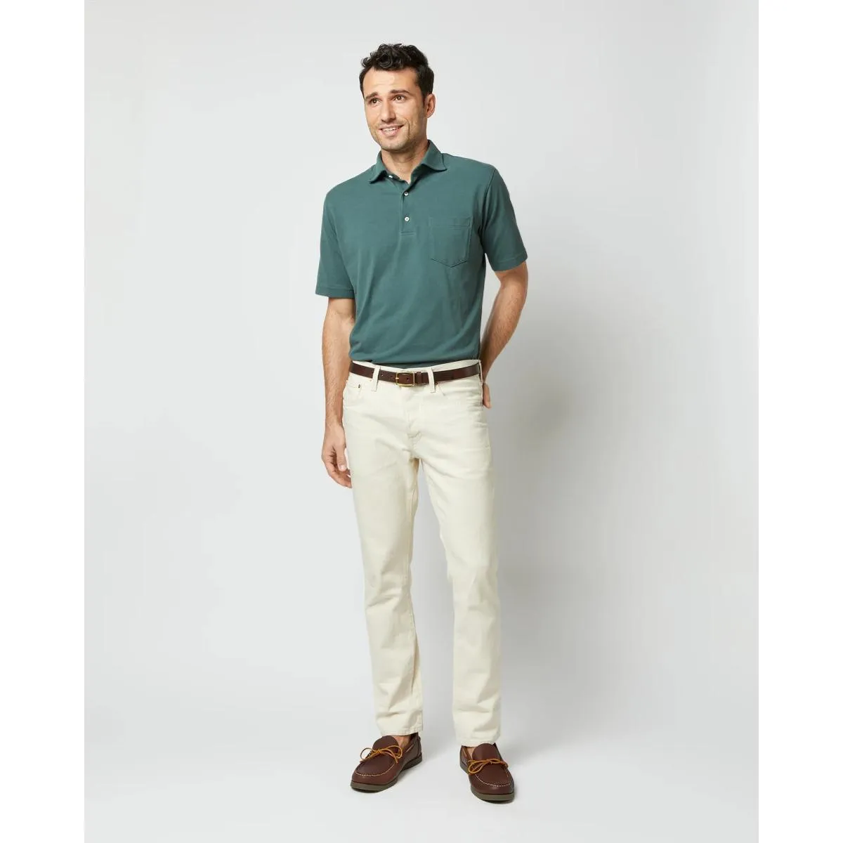 Short-Sleeved Polo Dark Spruce Pima Pique