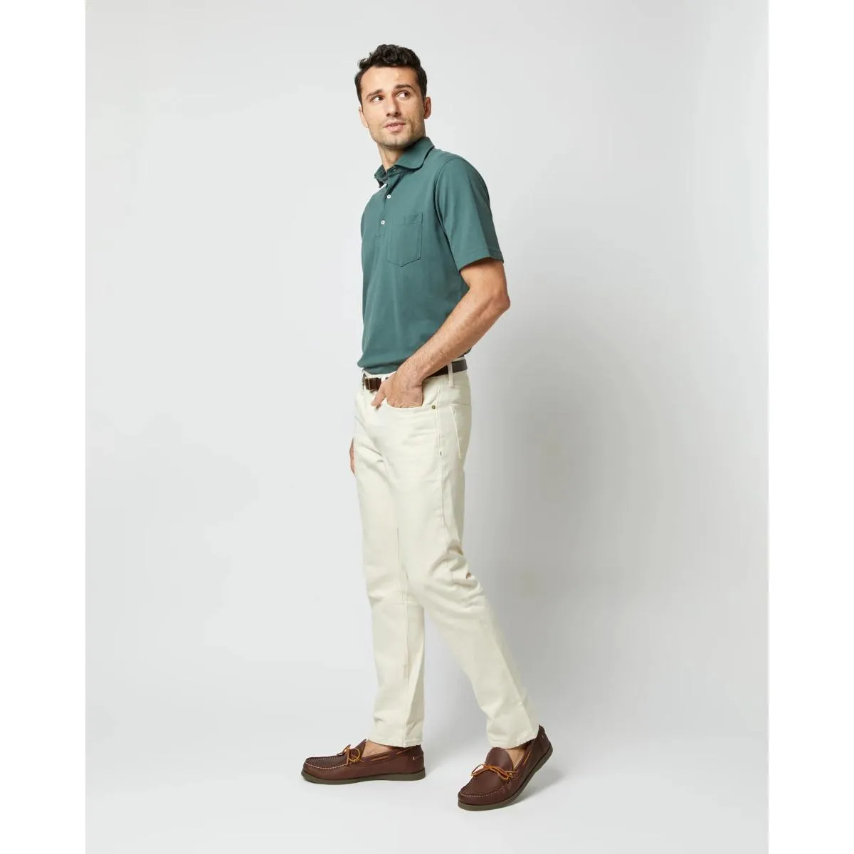 Short-Sleeved Polo Dark Spruce Pima Pique