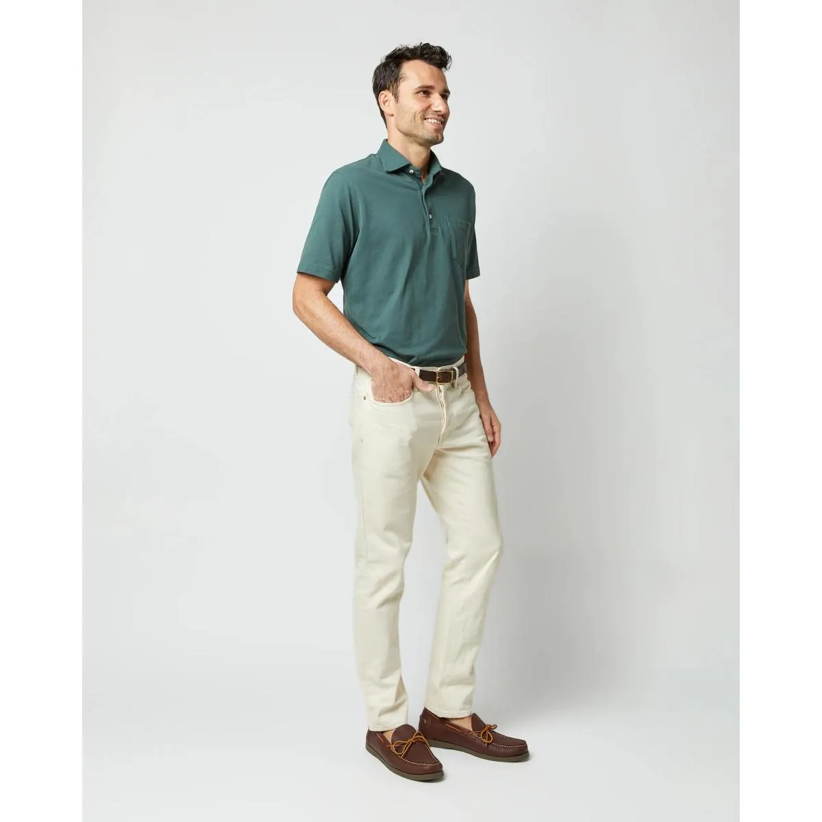 Short-Sleeved Polo Dark Spruce Pima Pique