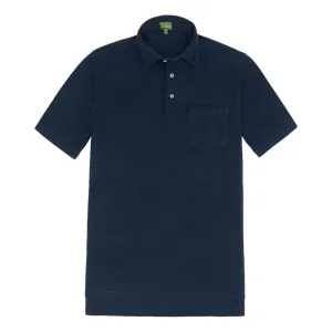 Short-Sleeved Polo Navy Pima Pique