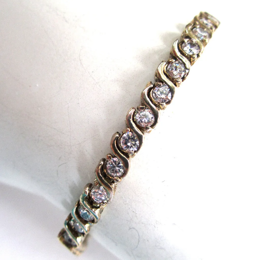 Sterling Silver Rhinestone Tennis Bracelet