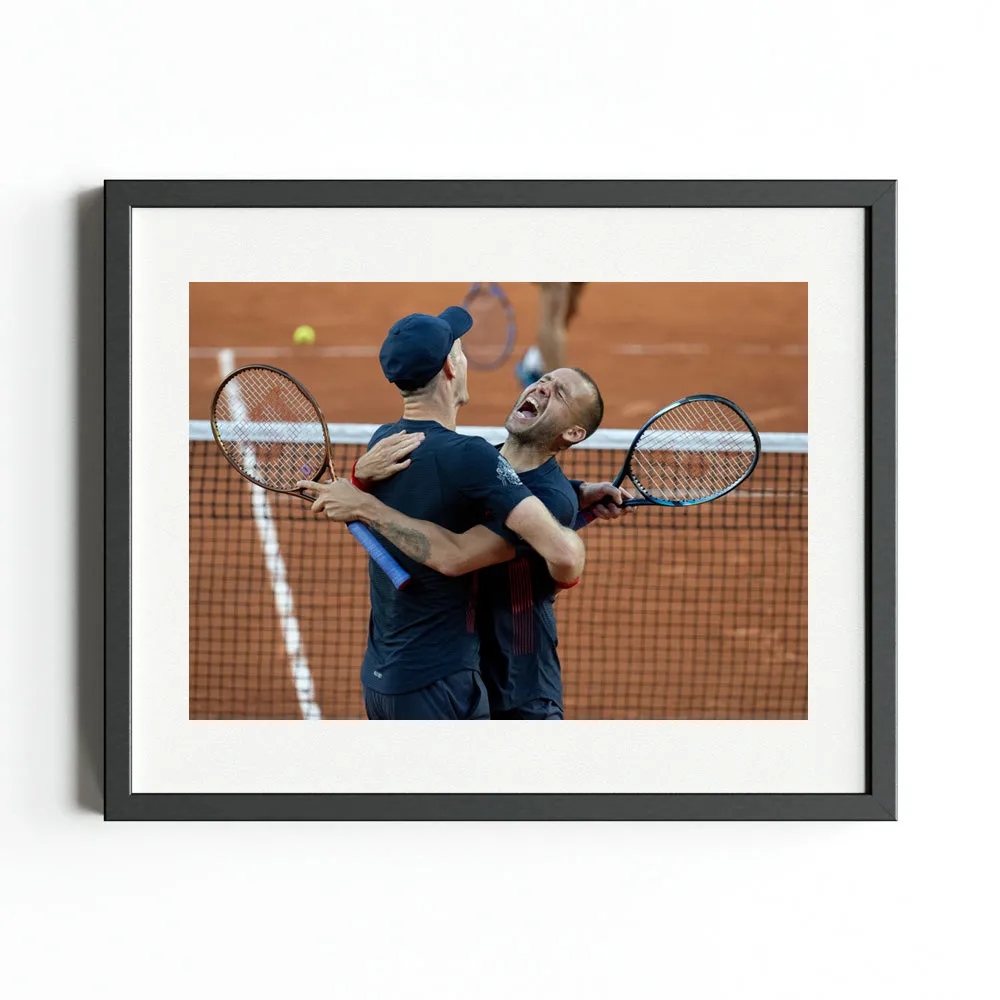 Team GB Paris Art Print "Murray and Evans Thrilling Tie Break Comeback"