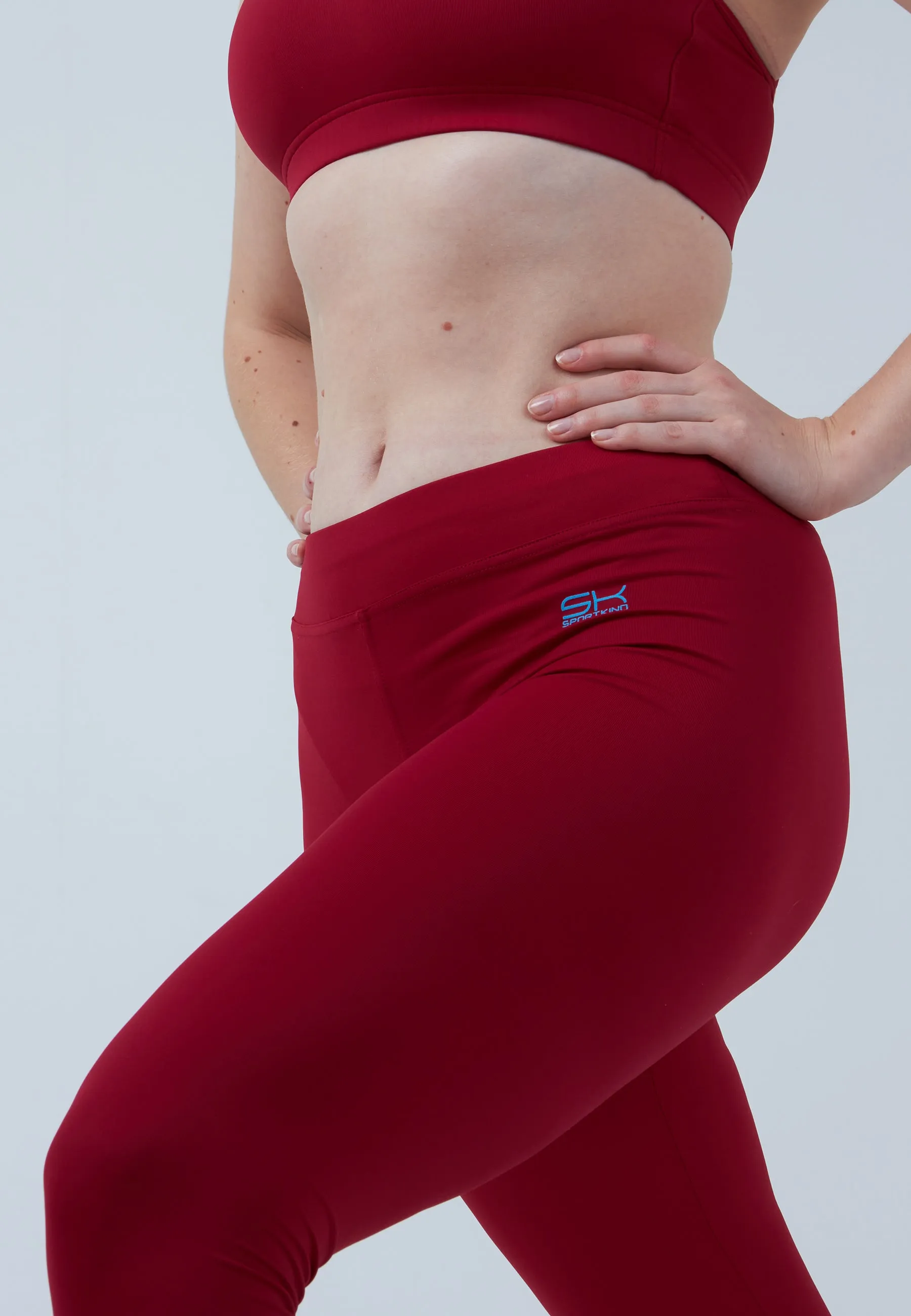 Tennis 3/4 Leggings, bordeaux red