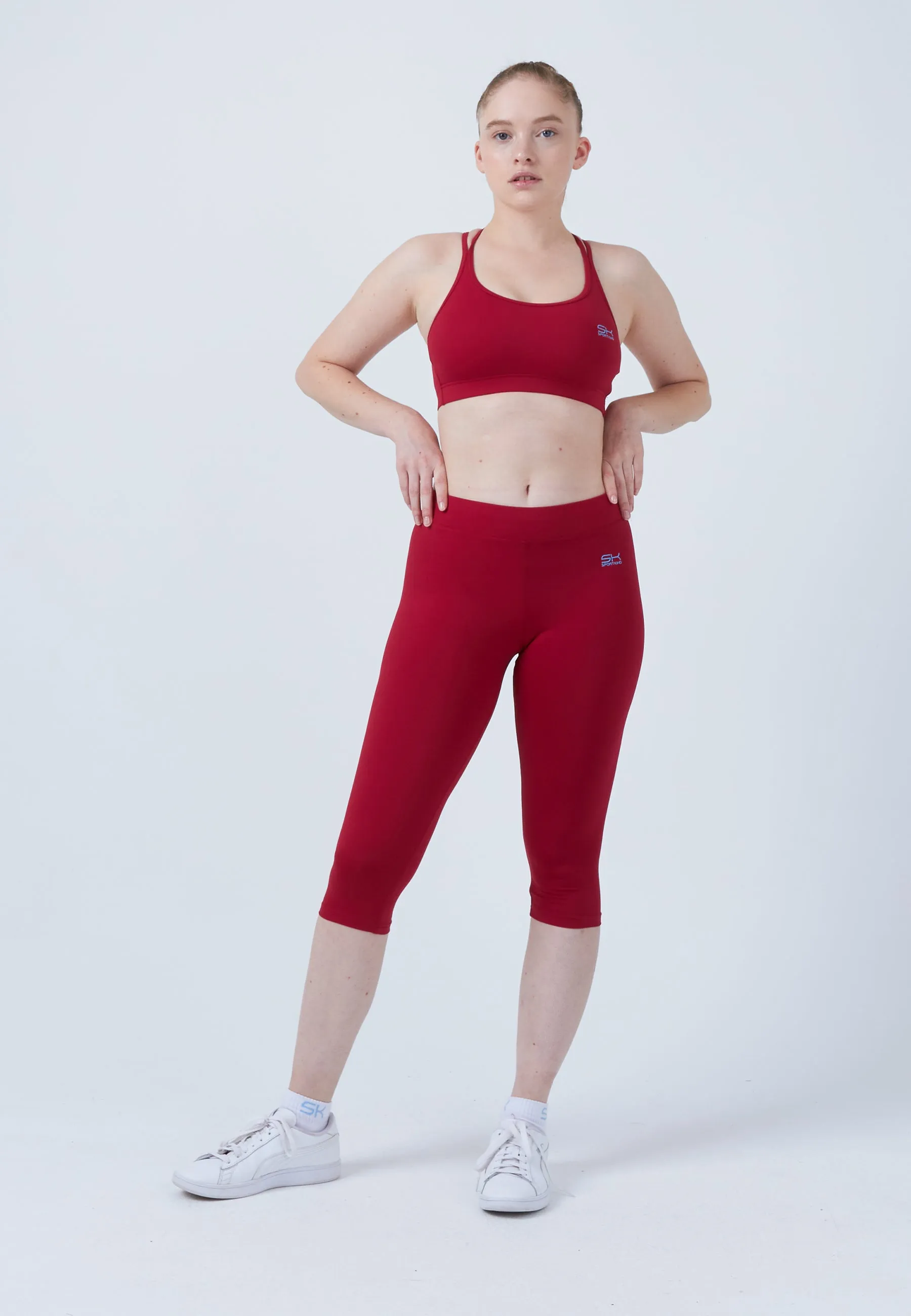 Tennis 3/4 Leggings, bordeaux red