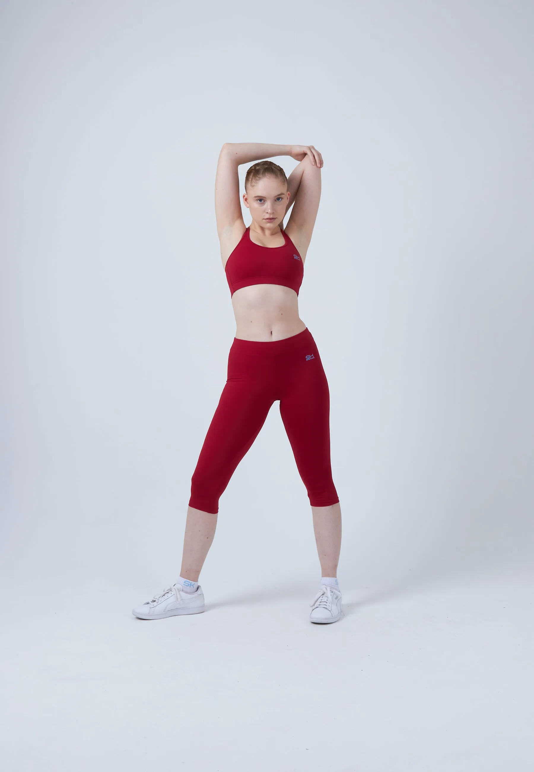 Tennis 3/4 Leggings, bordeaux red