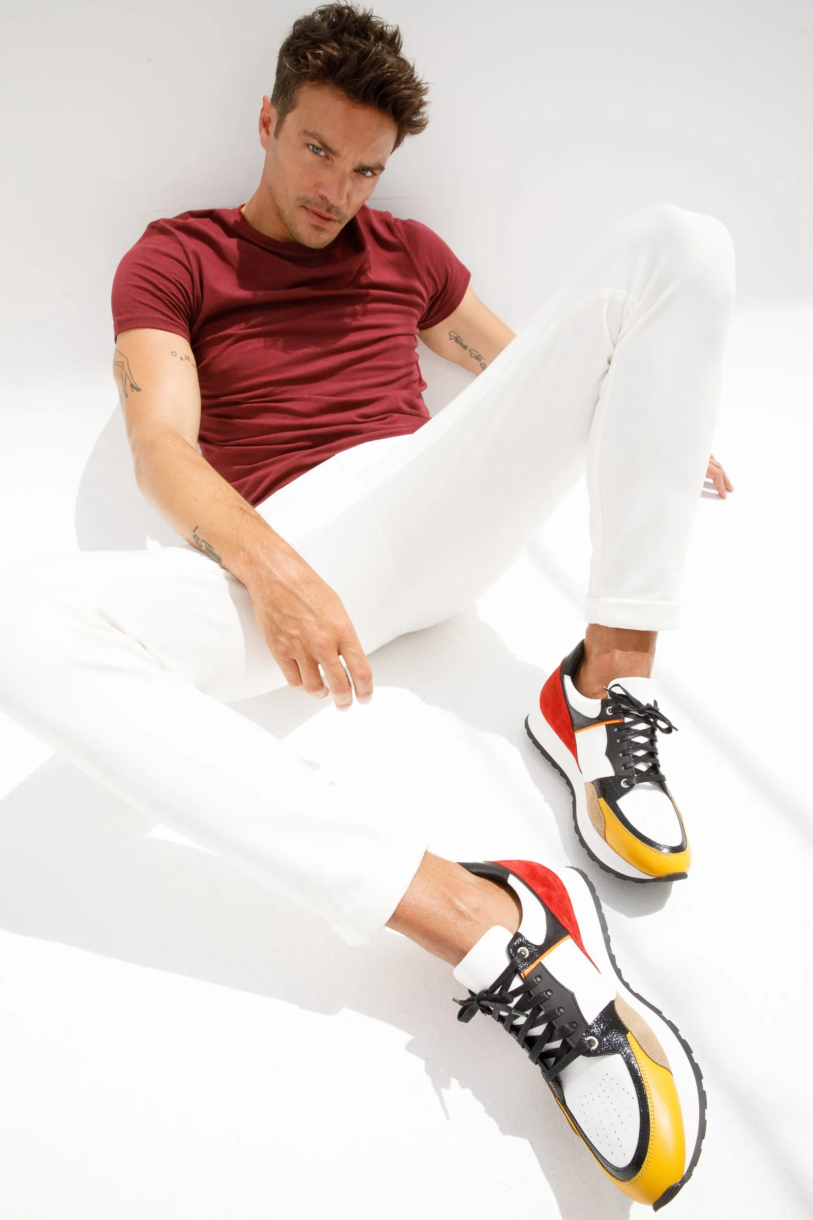 The Covelo White Leather Men Sneaker Final Sale!