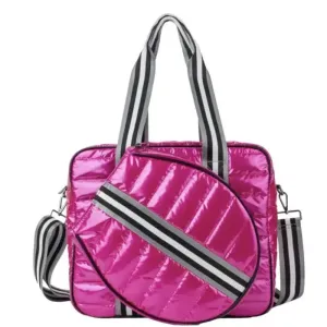 The Quilted Puffer Tennis Tote | Pink