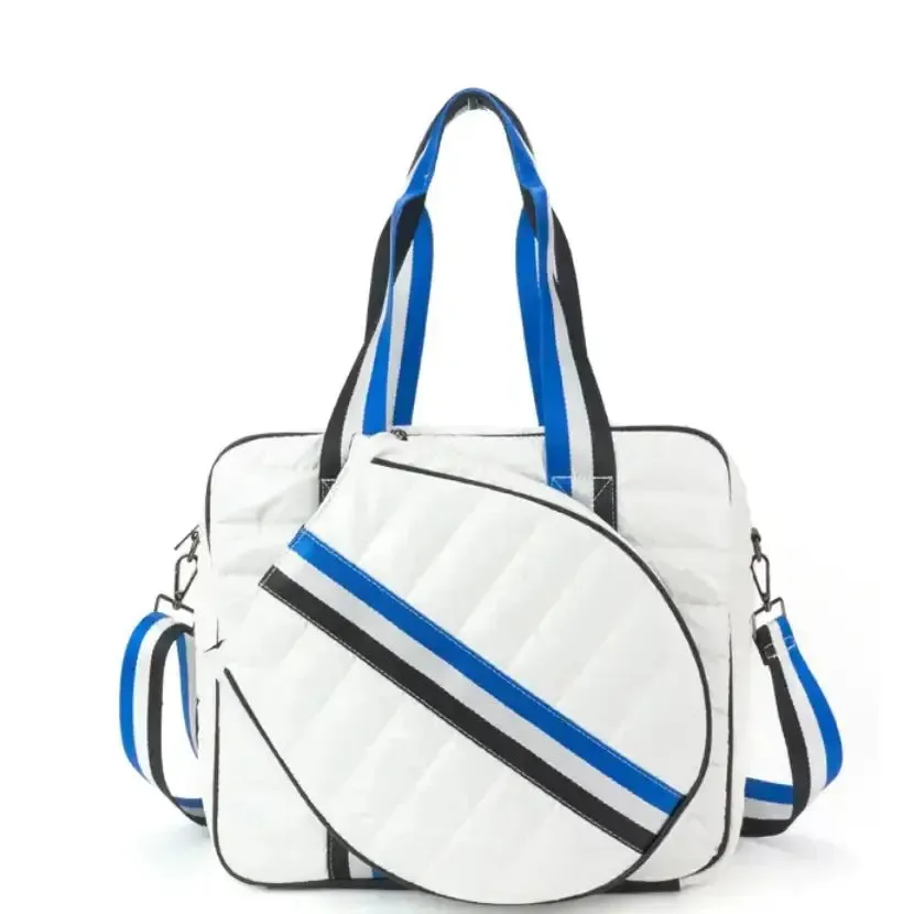 The Quilted Puffer Tennis Tote | White