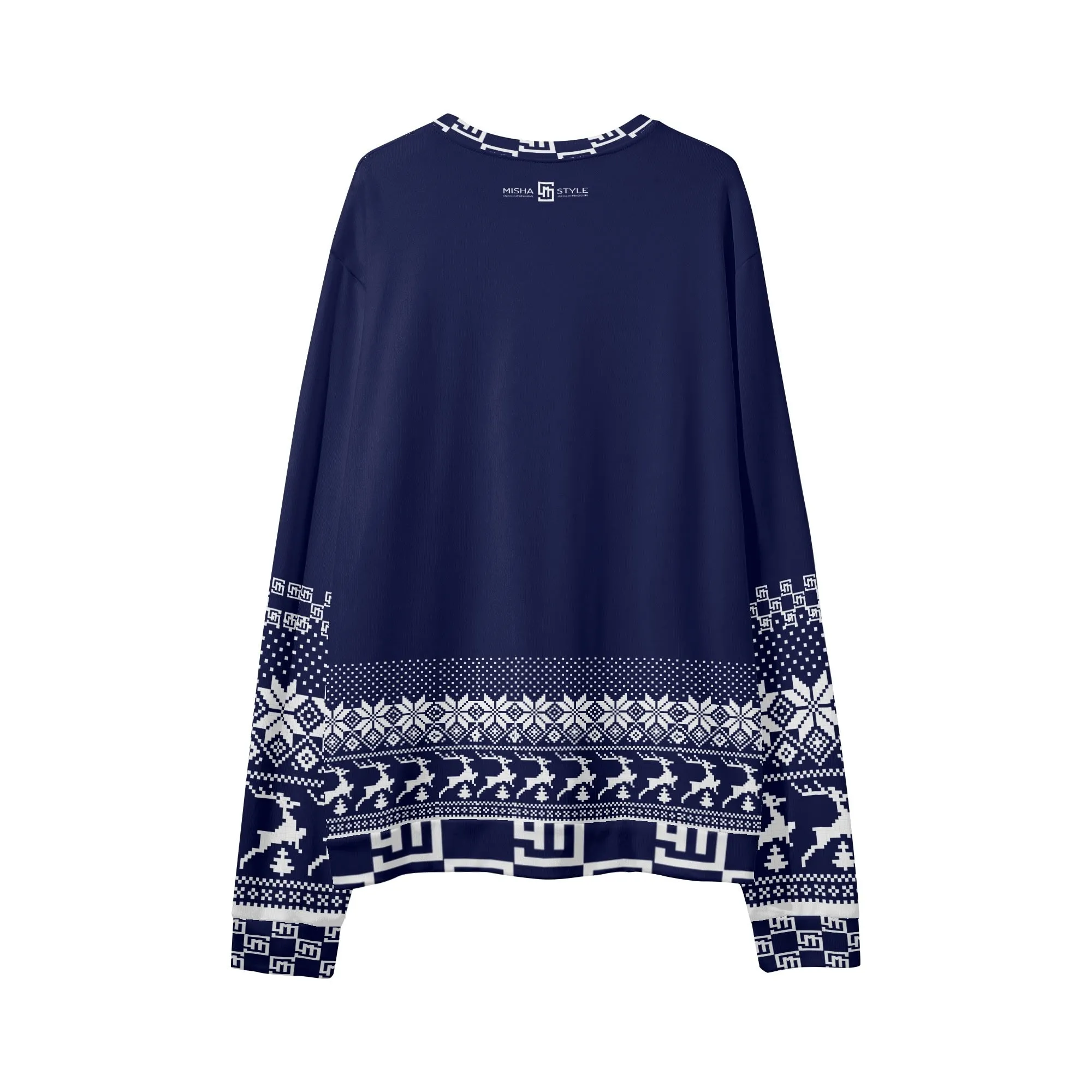 Unisex Christmas Loose Casual Navy Sweater