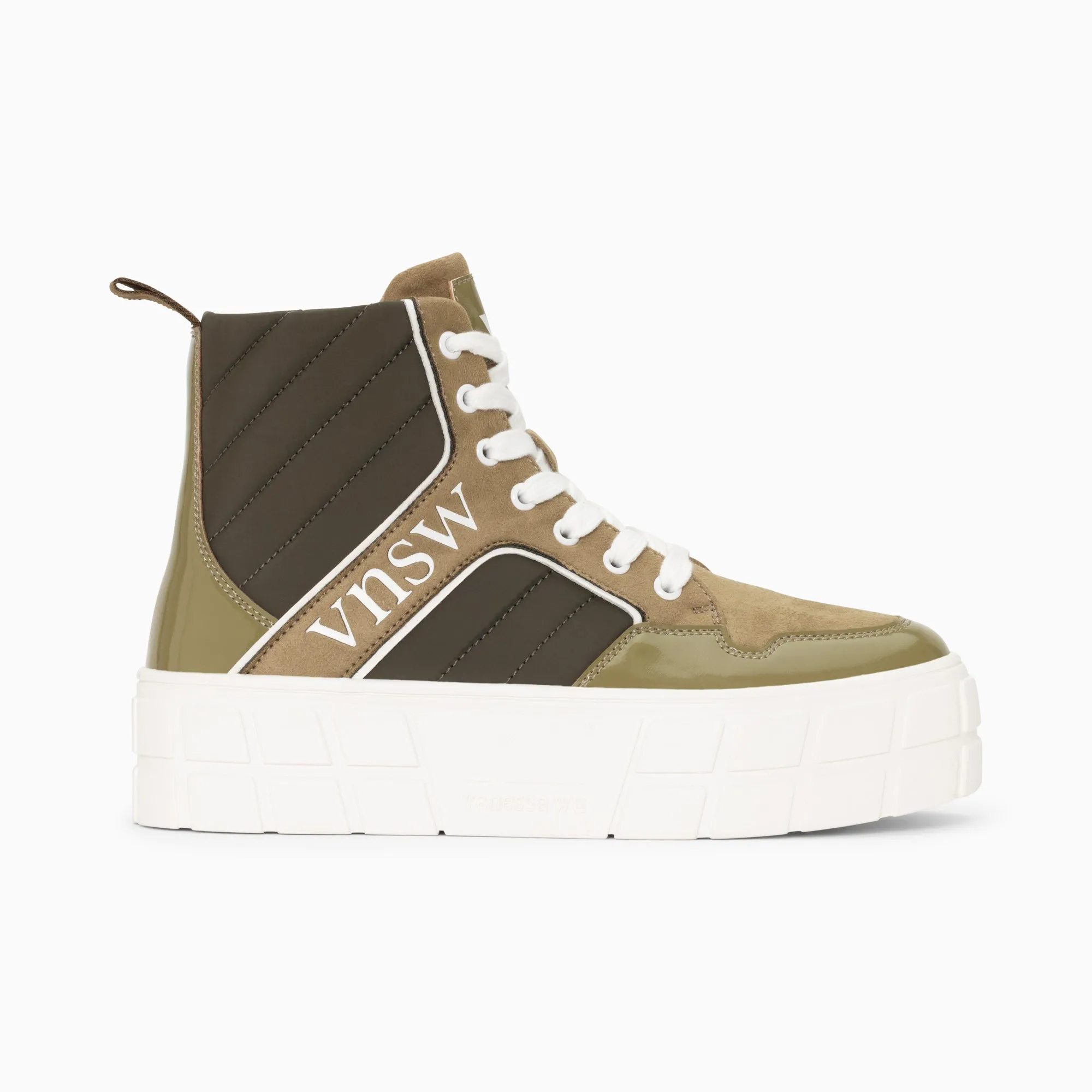 'Vanessa Wu' Khaki Green Madeline Platform High Top Trainer