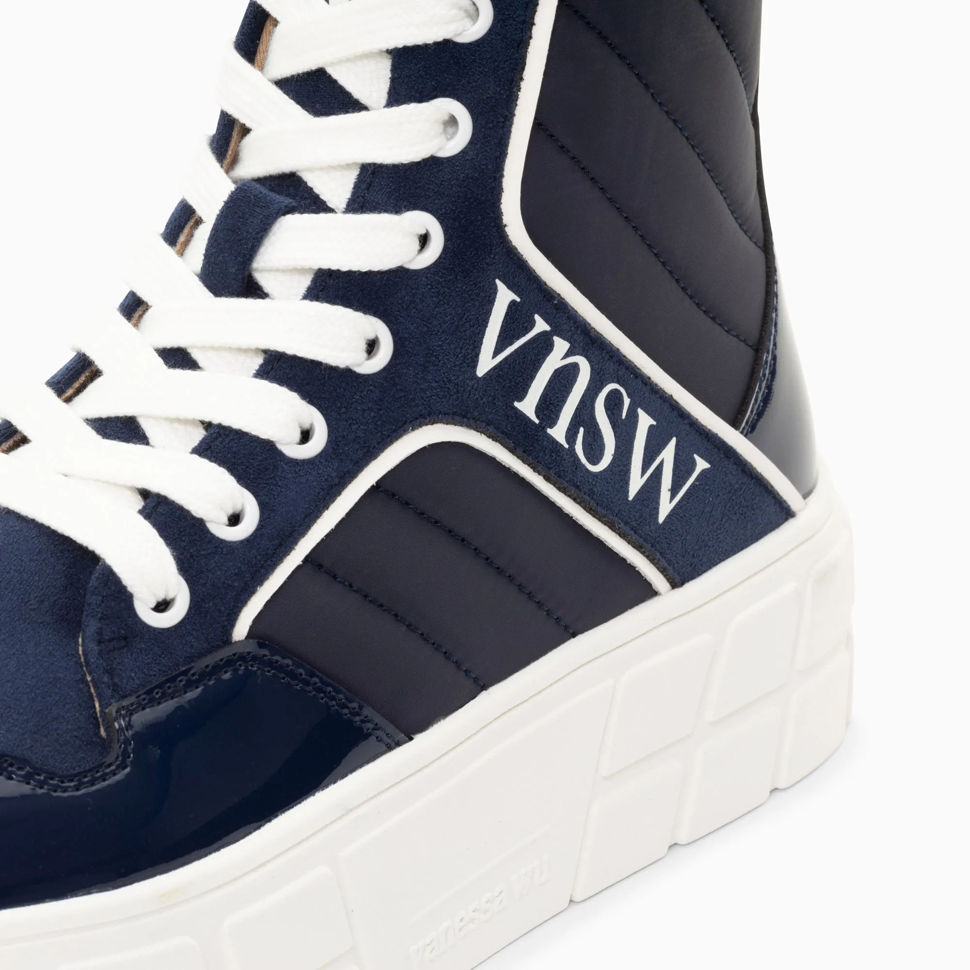 'Vanessa Wu' Navy Madeline Platform High Top Trainer