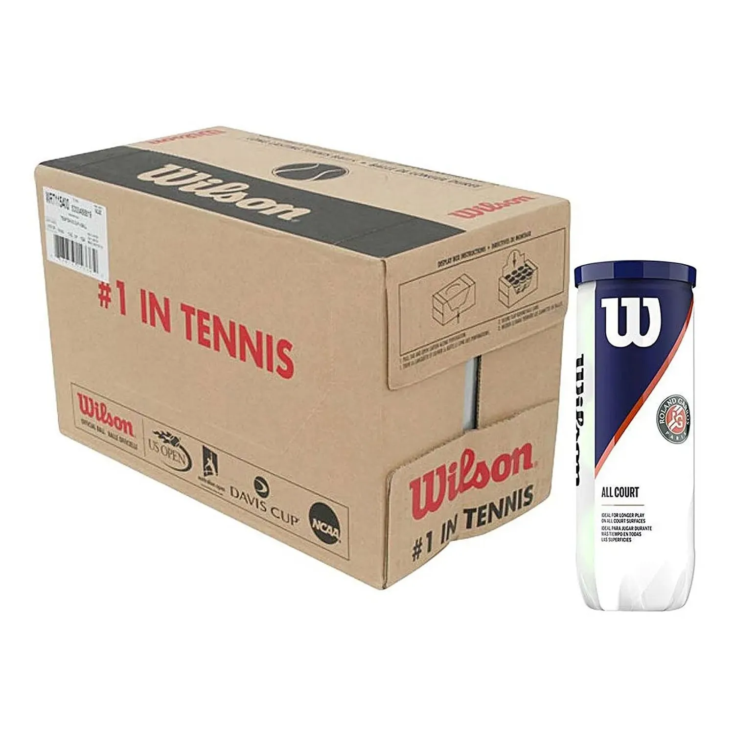 Wilson Roland Garros All Court Tennis Balls Carton (24 Cans)