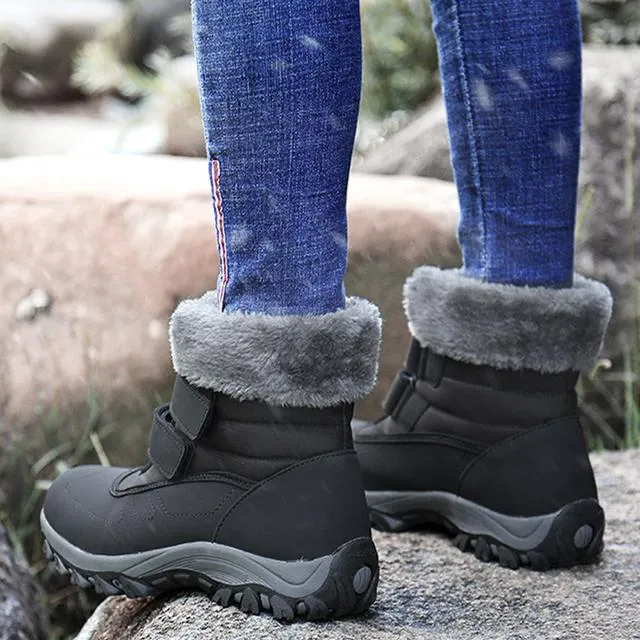 Women winter platform thick faux fur short snow boots