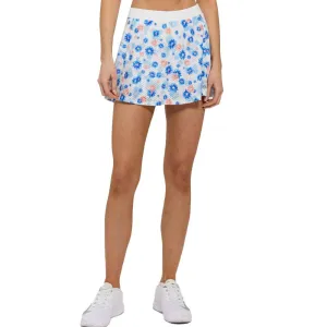 Women's Circle Mesh Printed Flounce Tennis Skort Pixel Fleur and White