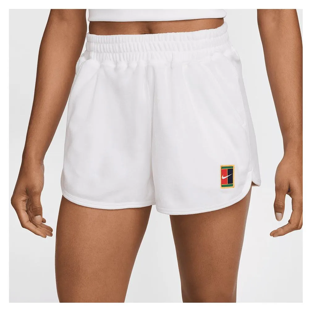 Women`s Court Heritage Mid-Rise Tennis Shorts White