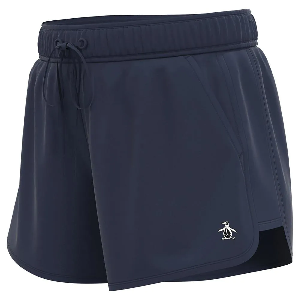 Women's Drawstring 4 Inch Tennis Short Black Iris