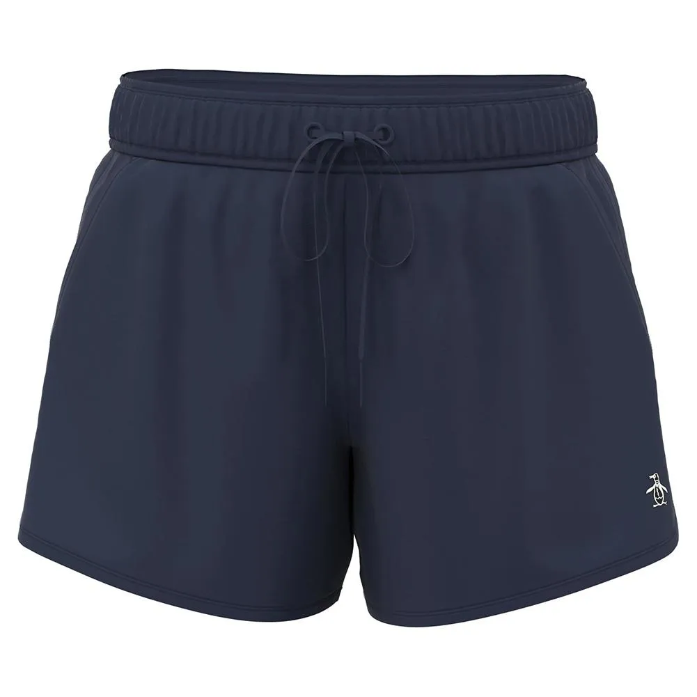 Women's Drawstring 4 Inch Tennis Short Black Iris