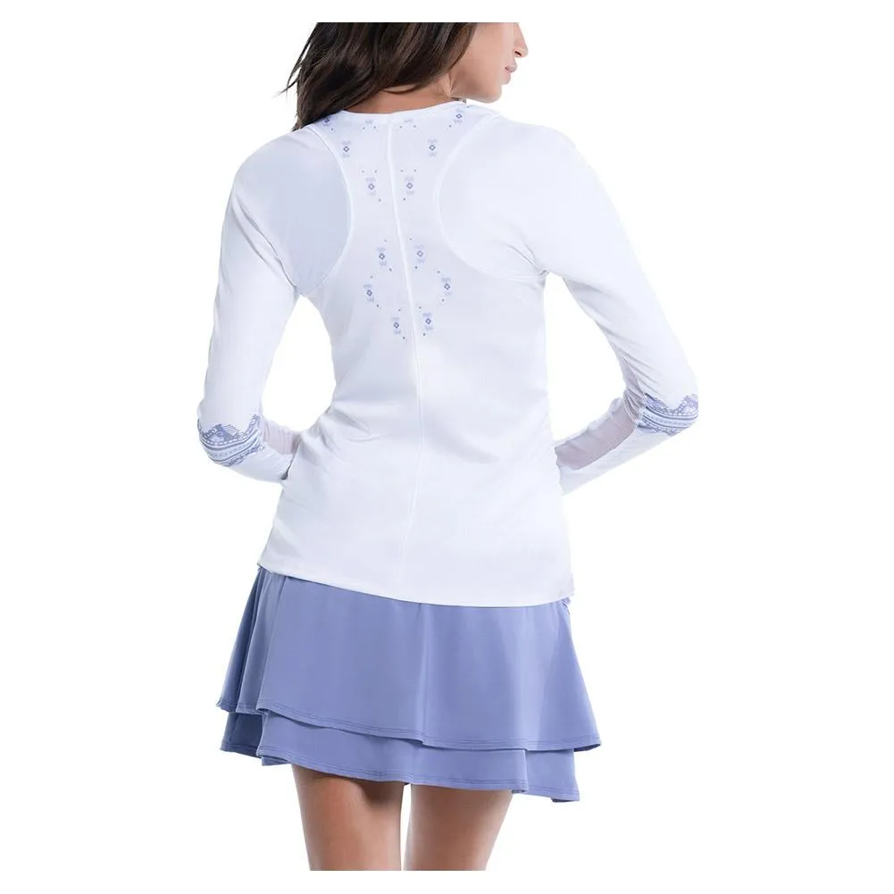 Women`s Ikat Sport Tennis Long Sleeve White