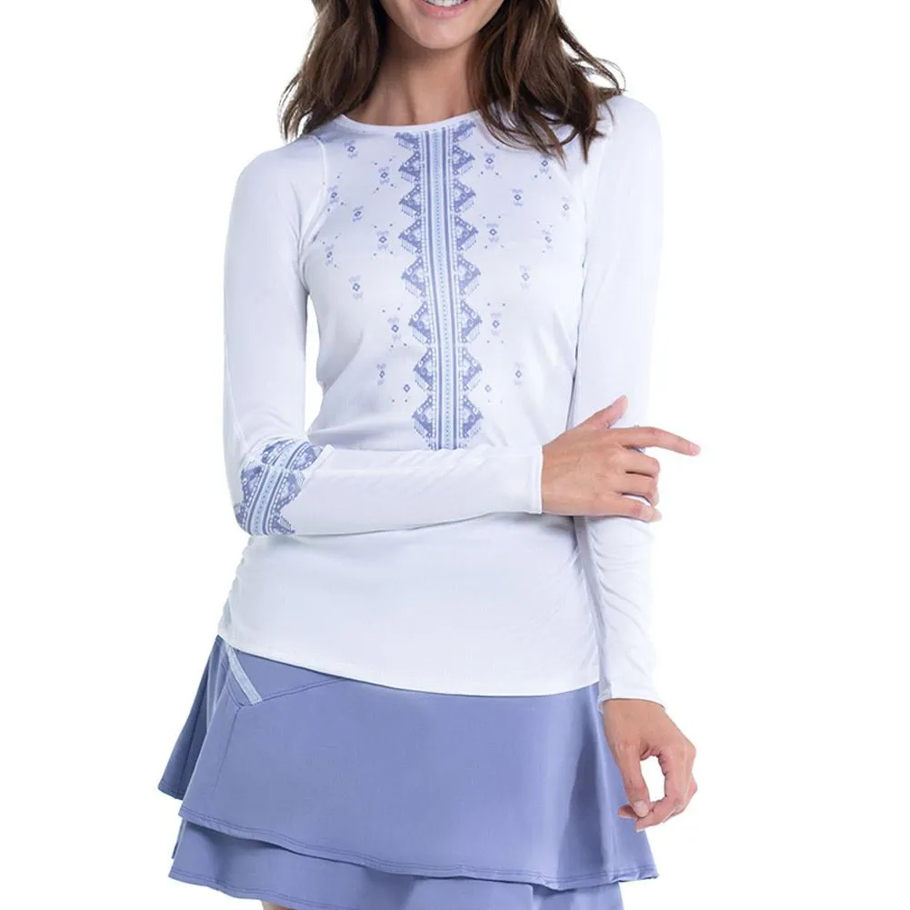 Women`s Ikat Sport Tennis Long Sleeve White